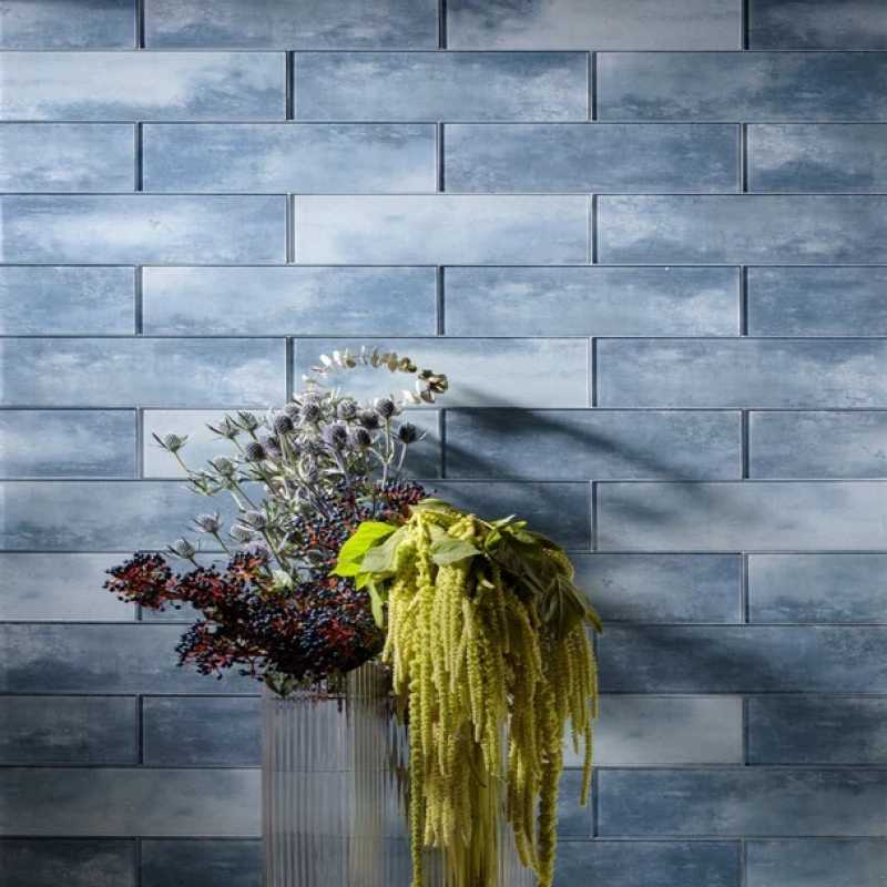 Tilery horizon blue 2x8 glass tile